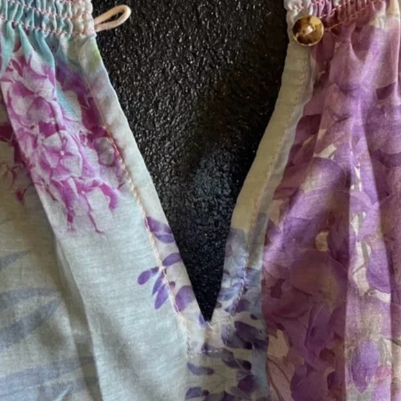 NWT Johnny Was Size Large Esme Floral Short Sleeve Sheer Peasant $225 (A5) - Picture 11 of 13